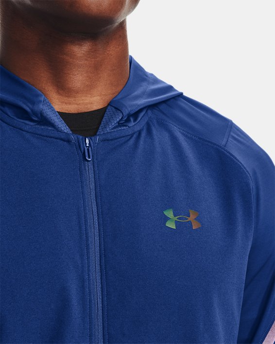Men's UA RUSH™ HeatGear® Full-Zip Hoodie, Blue, pdpMainDesktop image number 4